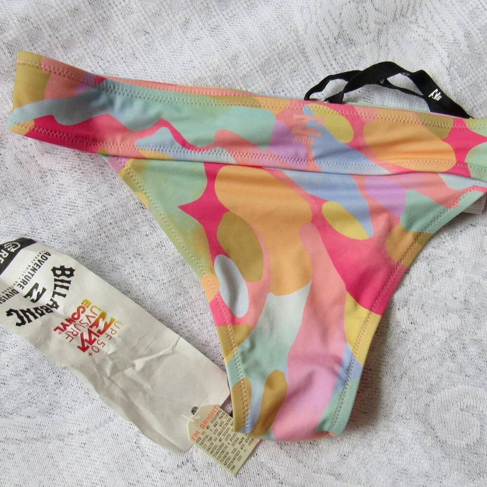 Billabong Bikini Bottom M/10 Swim Orange Multi - Picture 5 of 6